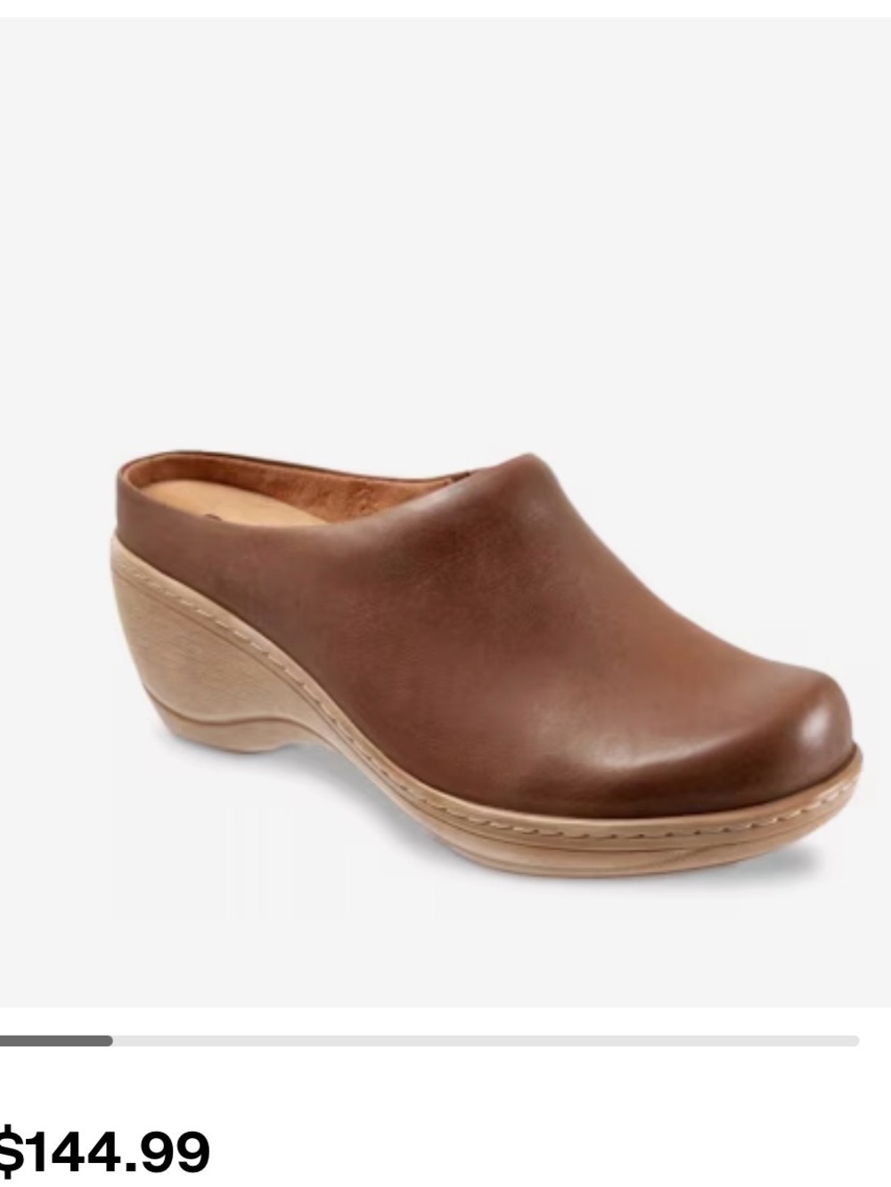 SoftWalk Brown Slip-On Clog Mules